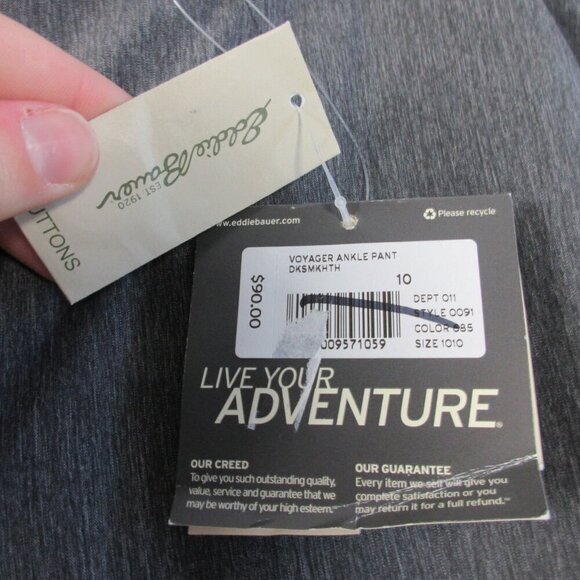 Eddie Bauer Voyager Ankle Pants Women 10 Grey Stretch Casual Travel Office 242 - Picture 5 of 12